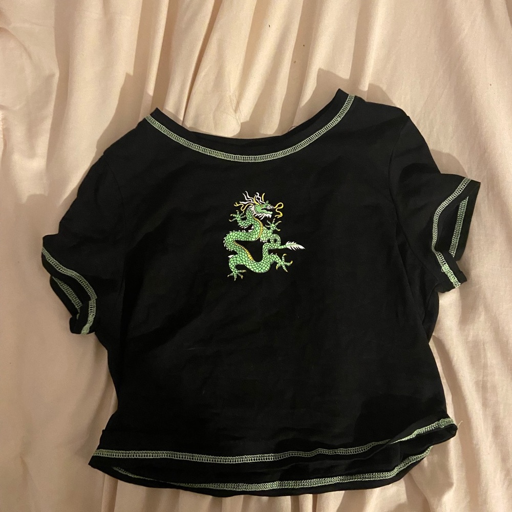 SHEIN Cropped Ringer Tee
